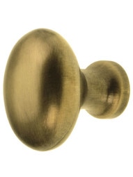 Solid Brass Oval Cabinet Knob in Antique-By-Hand - 1 1/4" x 7/8" - view 3