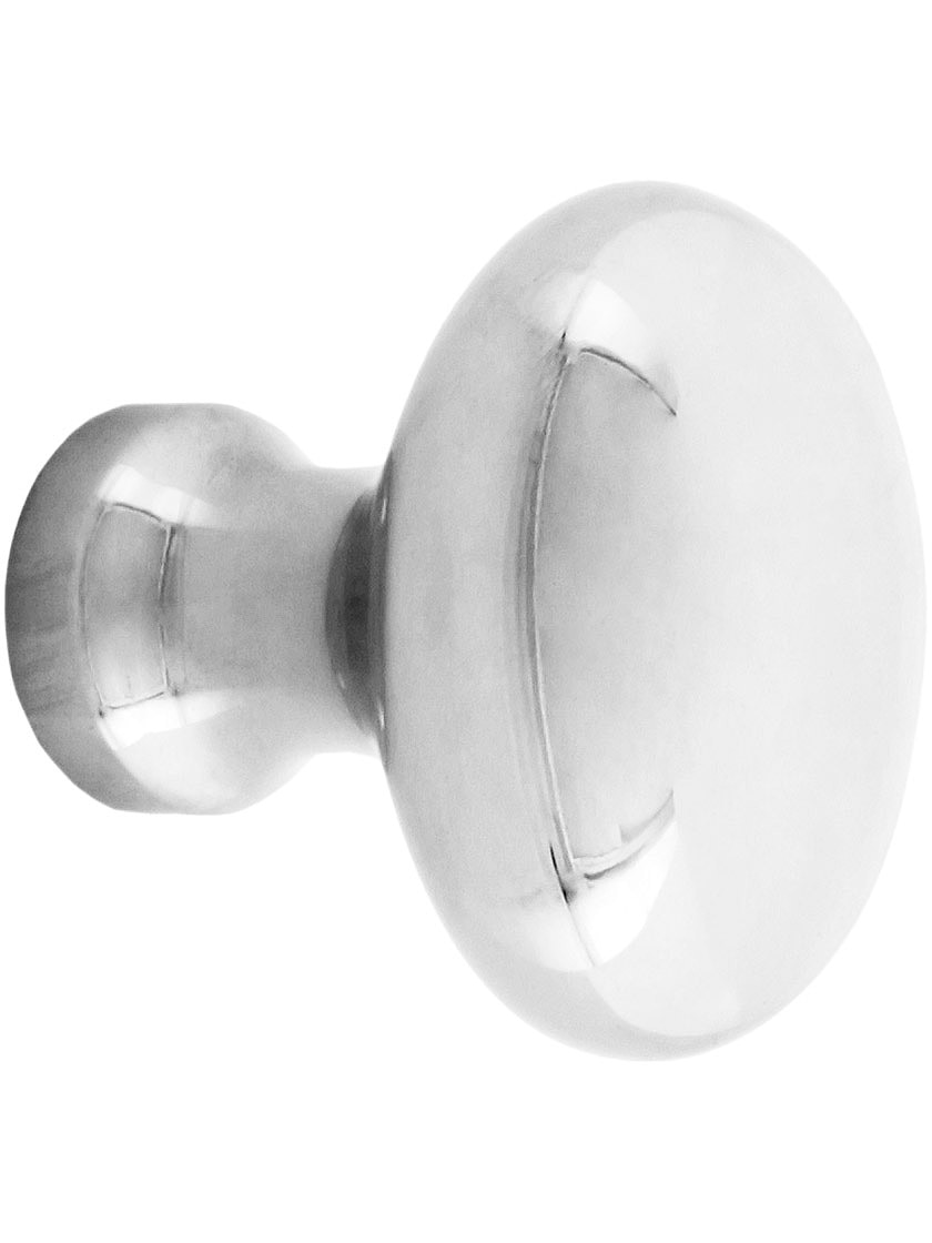 Solid Brass Oval Cabinet Knob - 1 1/4" x 7/8" - view 2