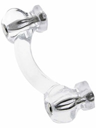 Hexagonal Glass Bridge Drawer Pull With Nickel Bolts - view 3