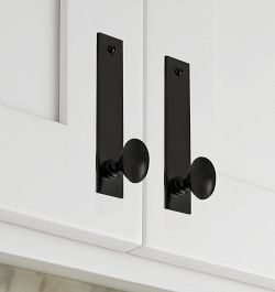 Oval Cabinet knob with Rectangle Backplate - view 2